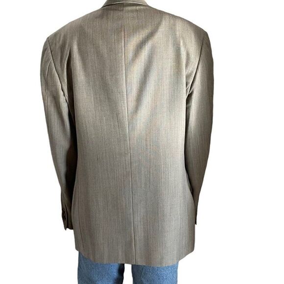 Vintage Mens Givenchy Brown Tan Oversized Sport Coat Blazer Single Breasted L - Picture 9 of 10